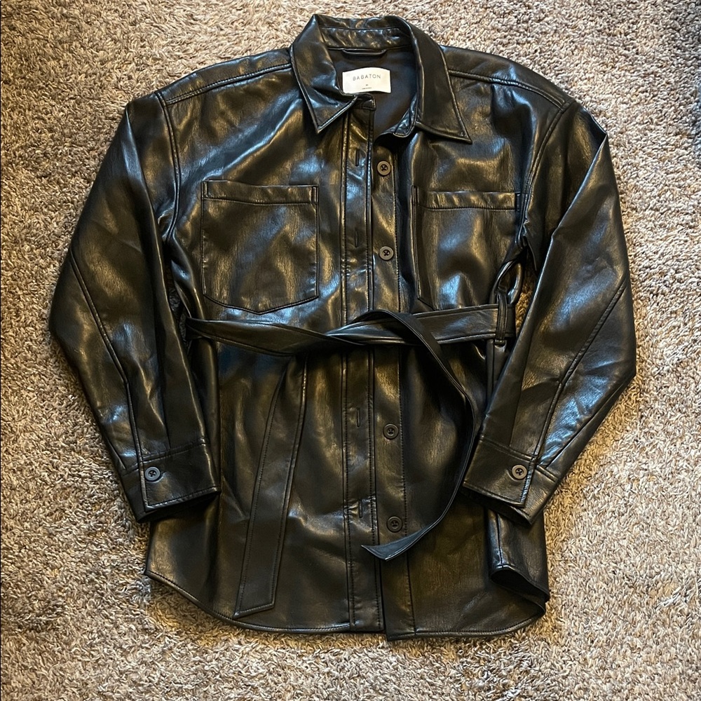 Babaton Black Faux Leather Jacket